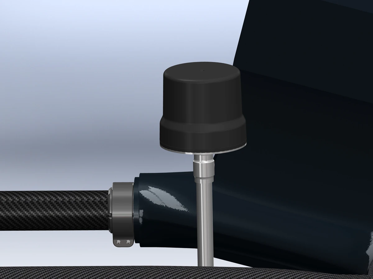 Raised GNSS module beside the UAV enclosure