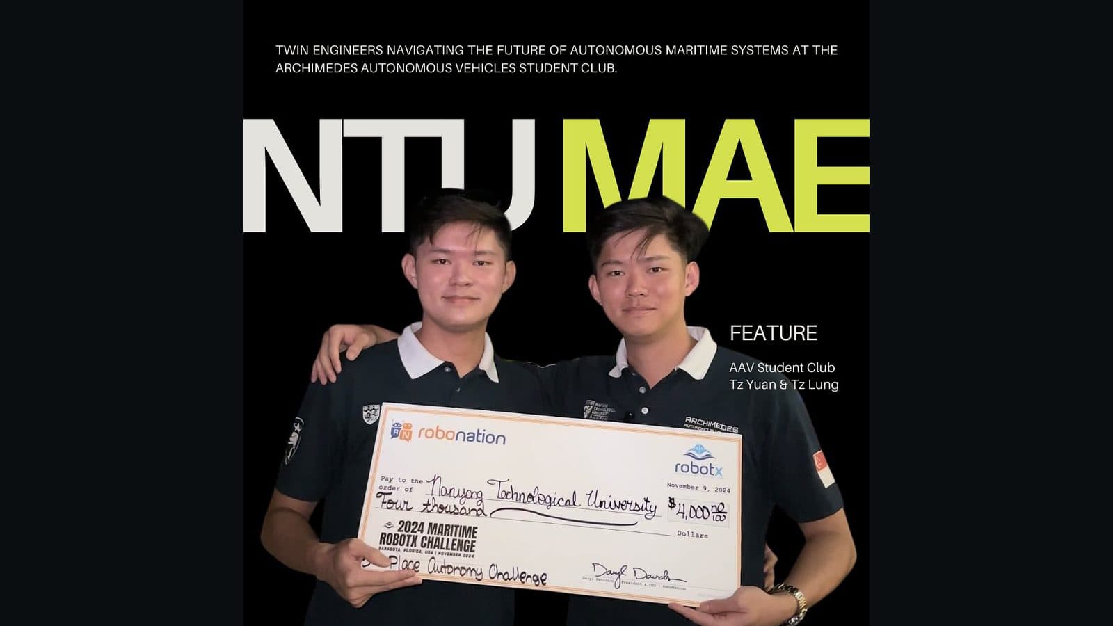 NTU MAE Features the Leaders Behind AAV’s RobotX 2024 Campaign